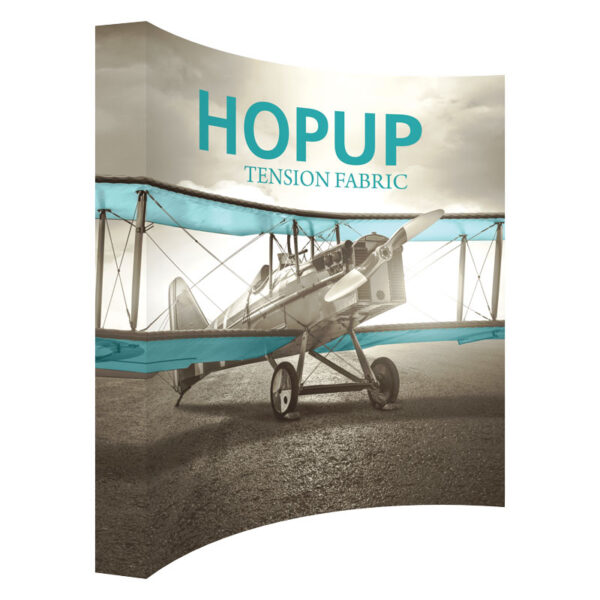 116" x 119" Extra Tall Curved HOPUP Fabric Popup Exhibit