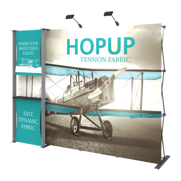 119" x 90" HOPUP Fabric Exhibit with Back Wall Counter