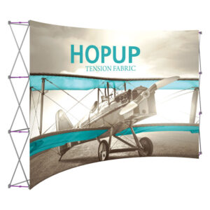 136" x 90" Curved HOPUP Fabric Popup Exhibit