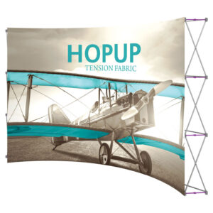 136" x 90" Curved HOPUP Fabric Popup Exhibit