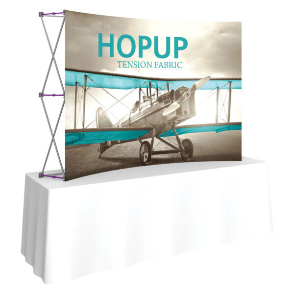 92" x 60" Tabletop Curved HOPUP Fabric Popup Exhibit