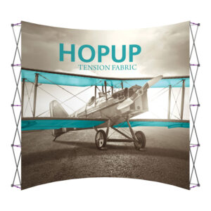 137" x 119" Extra Tall Curved HOPUP Fabric Popup Exhibit