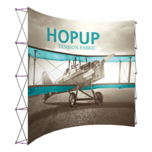 137" x 119" Extra Tall Curved HOPUP Fabric Popup Exhibit