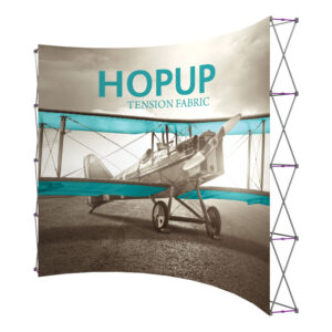 137" x 119" Extra Tall Curved HOPUP Fabric Popup Exhibit