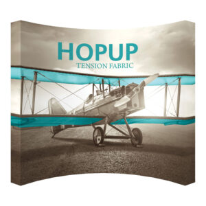 137" x 119" Extra Tall Curved HOPUP Fabric Popup Exhibit