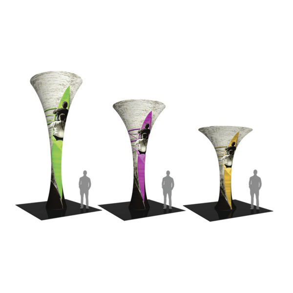Funnel Shaped Printed Fabric Display Tower