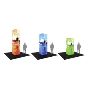 LED Back Lit Square Shaped Fabric Display Tower