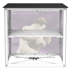 Portable EMBRACE Back Lit Fabric Reception Counter